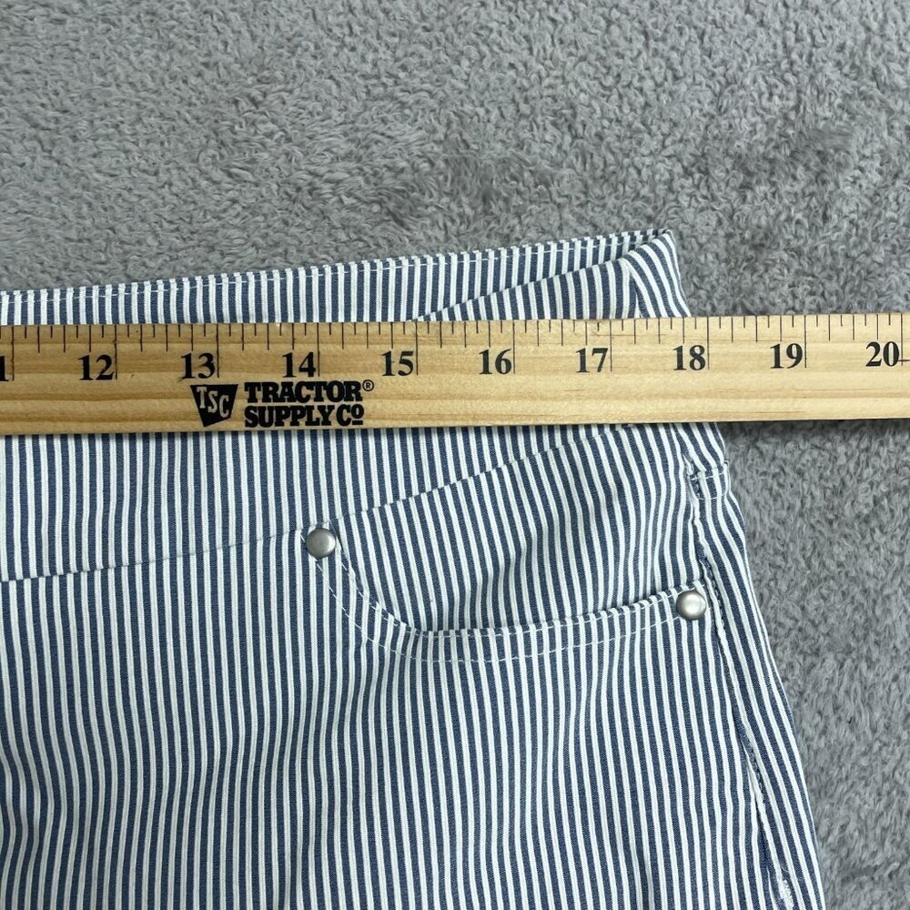 NEW Mario Serrani Women's XL  Comfort Stretch Capri Pants Navy/Ivory Stripped - Picture 5 of 12